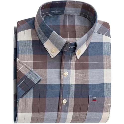 Cromoncent Men's Short-Sleeve Cotton Oxford Shirt