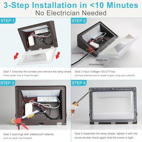Image of Lightdot 8 Pack 250W Wall Mount Wall Pack, 100-277V, 37500LM Dusk-to-Dawn, IP65 ETL, 70ft Coverage Area, Wall Pack LED Exterior Light for Parking Lots /Building Exteriors /Yard /Warehouse