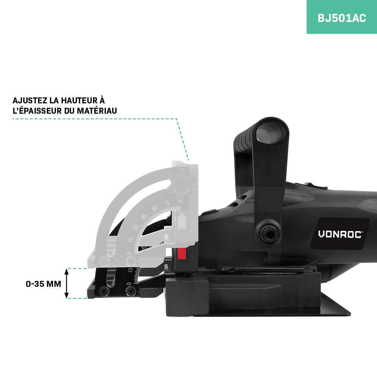 VONROC Fraiseuse Lamello Multifonction VONROC BG501AC - Affûteuse de Table Compacte 900W avec Contrôleur de Vitesse, Lame 100mm, Arbre Flexible et Accessoires Inclus