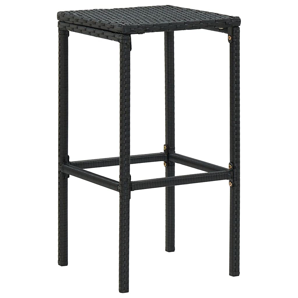 vidaXL Set Bar da Giardino 5 pz con Cuscini Polyrattan Nero