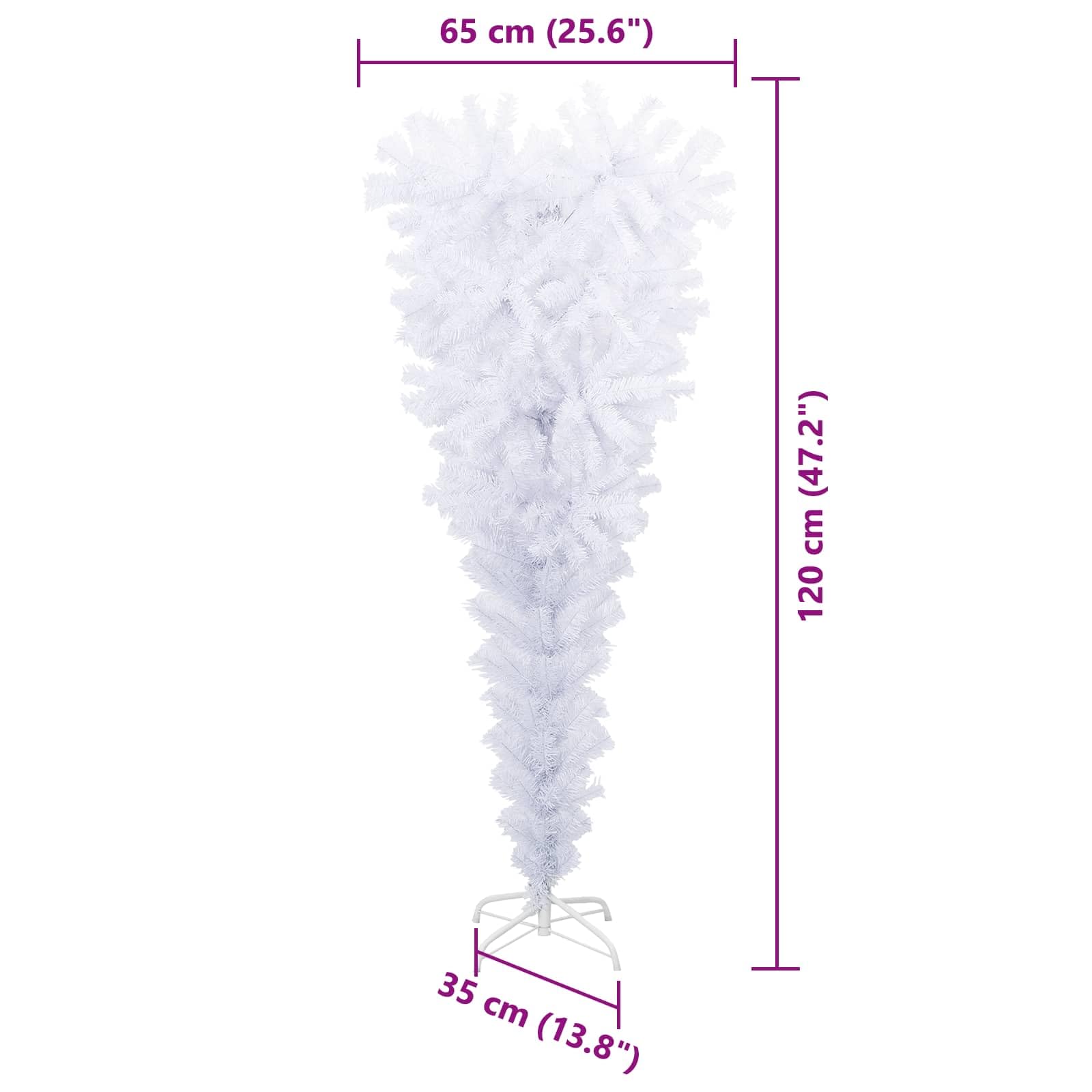 Künstlicher Weihnachtsbaum Weiß 120 cm aus PVC und Stahl mit 230 Spitzen, LED-Lichterkette, Ständer, geeignet für Wohnzimmer, Balkon, Terrasse, Festdeko und Innenbereich