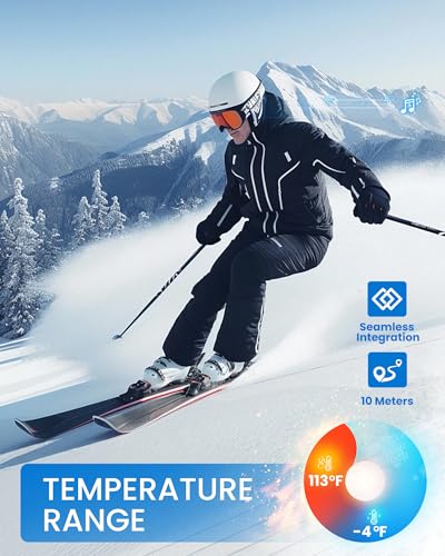OutdoorMaster Update Ski Helmet Headphones, True Wireless Bluetooth with Storage Case, Drop-in HD Speaker Chip Compatible with Audio Ready Snowboard Helmets with Built-in Mic -Light Gray
