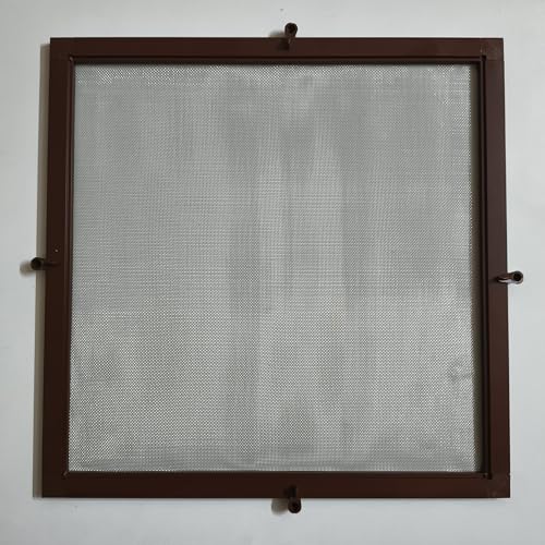 Image of Wall Exhaust Fan Cover|Aluminium Frame and SS mesh(Grade 304,) Mosquito Net with Stopper and Screws|to Prevent from Mosquito's,Cocroach,Insects(Size -18 * 18 Inch) (Color-Golden Brown)