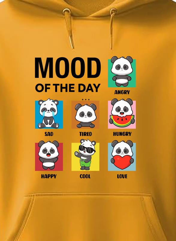 Image of XENOVAURBAN Hoodies | Unisex Hoodie Sweatshirt Panda Printed MOOD1 - PAR