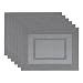 DII Everyday, Easy to Clean Indoor/Outdoor Woven Vinyl Double Border Placemats, 13x18", Gray - Set of 6