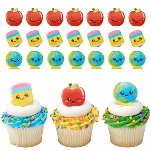 Anneaux de cupcakes Kawaii rentrée scolaire Décorations gâteaux rigolotes DecoPac