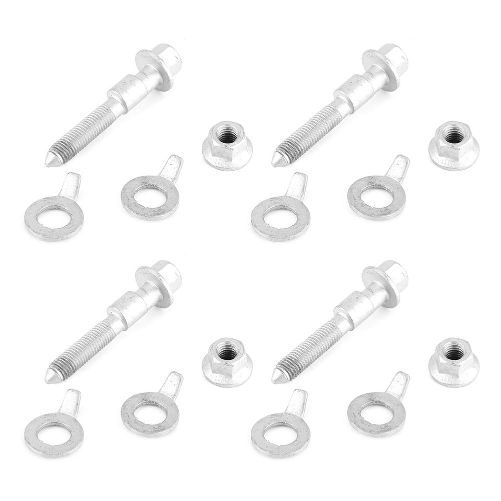 lvifloae 4Pcs Car Camber Bolt 4 Wheel Correction Alignment Adjustable Tool for Vehicles Front Left and Right Wheel 12.9 Hardness 14.2mm
