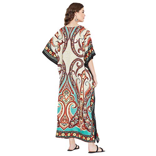 Image of Oussum Women Long Maxi Plus Size Polyester Kaftan Gown, Womens Kaftan Dresses Lounge Resort Wear, Plus Size Kaftan