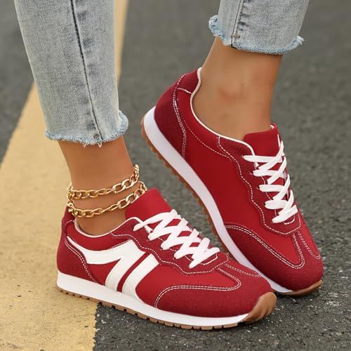 Women's lace-up Casual Shoes, Flat and Round Toe, Soft and Comfortable, Fashionable and Versatile.2