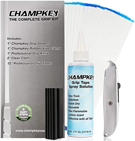 CHAMPKEY Deluxe Grip Repair Kits for Regripping Golf Clubs -Choose Between 2″ x 10″ Professional Tape & 5.oz Solvent