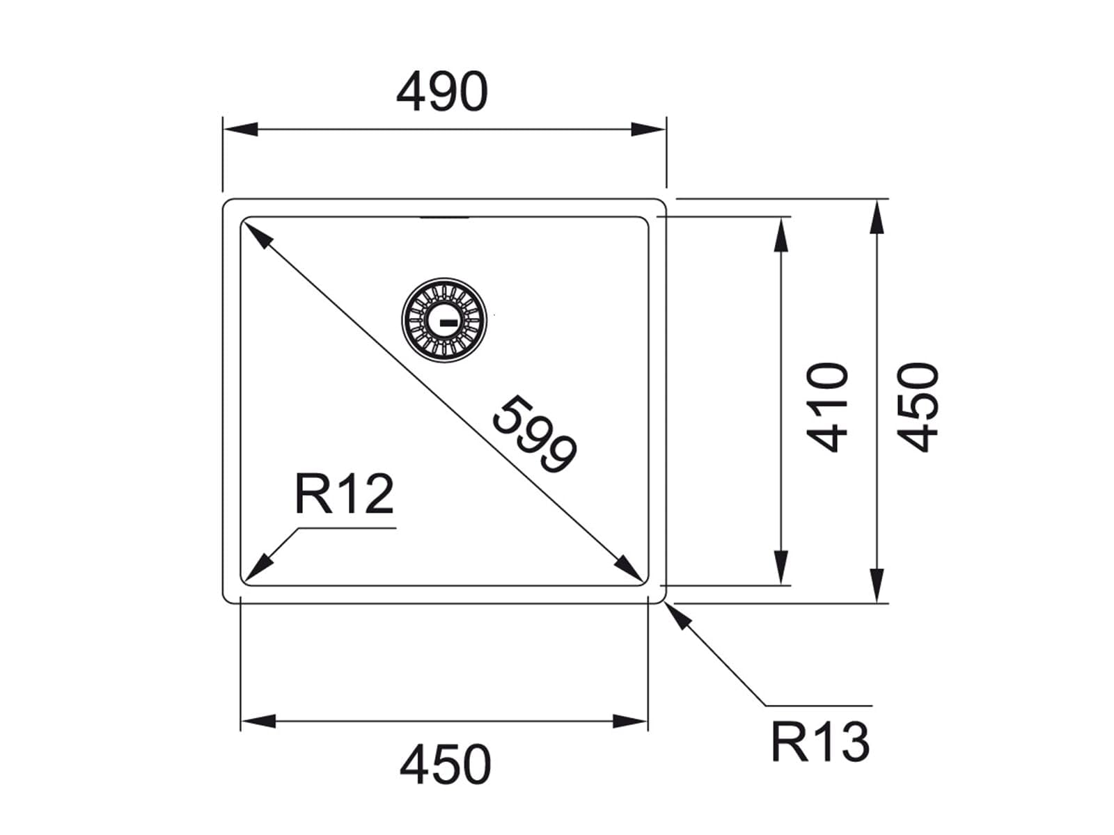 Franke 3D Einbauspüle Küchenspüle Einzelbecken für Unterschrank ab 500 mm Edelstahl