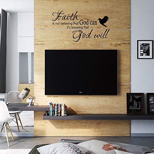 Faith Is Not Believing That God Can It's Knowing That God Will Vinyl Wall Decal Christian Quotes Religious Art Letters Décor #TOP2
