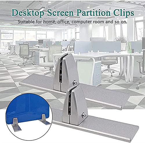 Pince de bureau pour panneau de séparation et support extension table argent - 5