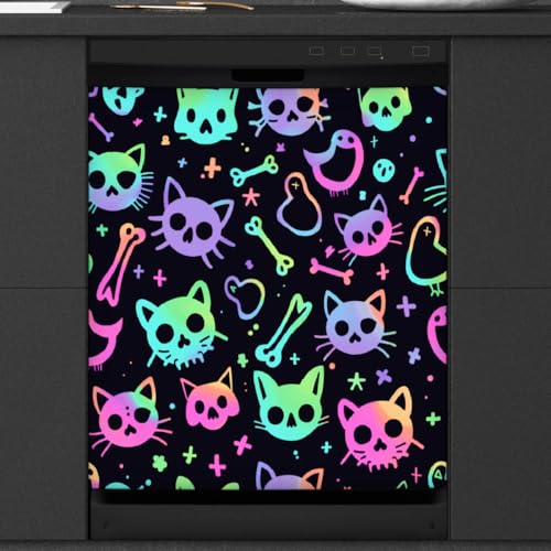 Cubre arañazos con la cubierta magnética para lavavajillas Mexpekil gótica de calaveras