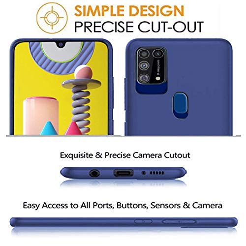 Image of Casotec Matte Finish Pudding Soft Silicon TPU Back Case Cover for Samsung Galaxy M31 - Blue