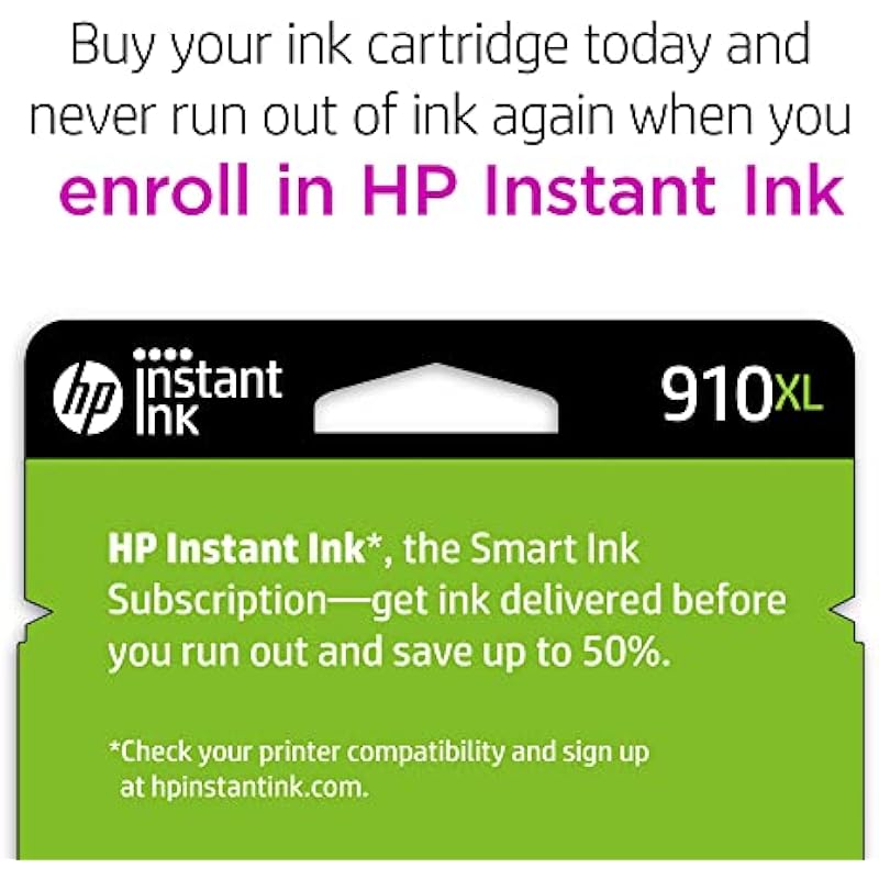 HP 910XL Black High-yield Ink Cartridge for HP Printers | Works with Printer Series: OfficeJet 8010, 8020; OfficeJet Pro 8020, 8030 | Eligible for Instant Ink | 3YL65AN Black 상세이미지 3