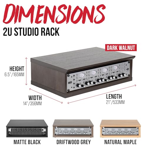 Gator Frameworks Elite Furniture Series Desktop 2U Studio Rack, Driftwood Grey (GFW-ELITERK-2U-GRY)