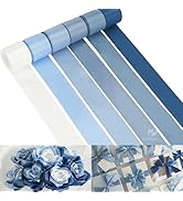 HUIHUANG Blue Ribbon 1-1/2" Dusty Blue/French Blue/Antique Blue/Navy/Light Blue and White Satin R...