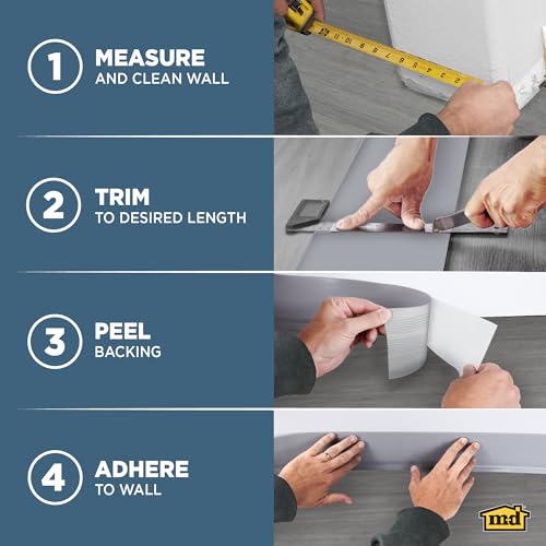 Image of M-D Building Products 23886 4 in. x 48 in. Silver Gray Self-Stick Vinyl Wall Base