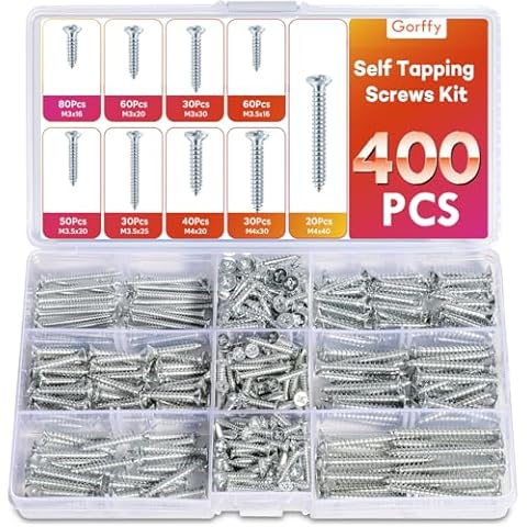 Gorffy 400PCS Assorted Wood Screws Cover