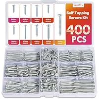 Gorffy Schrauben Set, 400 Stück Holzschrauben Set, M3,M3.5,M4 Schraubensortiment Senkkopf, Holzschrauben Sortiment mit Aufbewahrungsbox für DIY-Projekt, Reparatur