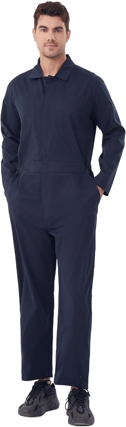 Adult Halloween Killer Costume Navy Blue Coverall Men Jumpsuit with Blood Knife Killer Horror Cosplay Costume Set - Image 6