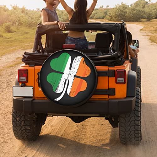 Image of Irish Shamrock Spare Tire Cover Dust-Proof Wheel Tire Cover Fit Trailer, RV, SUV and Many Vehicle 16 Inch