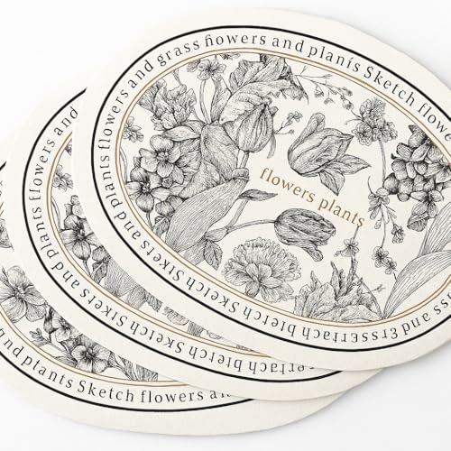 Image of PU Leather Placemat Set of 2 | Floral Print Design | Heat-Resistant, Easy-Clean Table Mat | Waterproof Dining Placemat for Dining Table, Kitchen & Everyday Use (Classic Camellia)