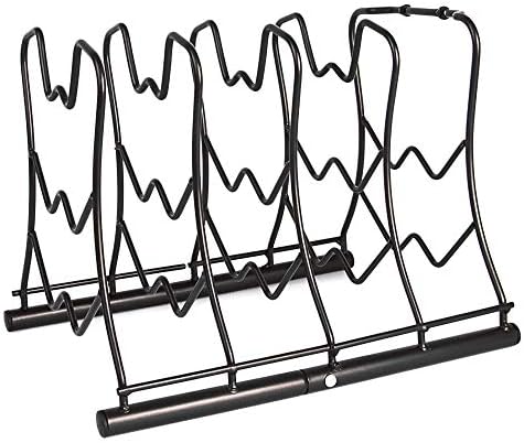 5 Tiered Pan Organiser | Versatile Frying Pan Rack & Holder | Space Saving Kitchen Storage Solution | Cupboard & Pan Layer Organisation | M&W