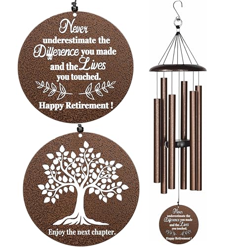 NETAEX Retirement Wind Chimes 32 Copper Aluminum Modern Style Adjustable Outdoor Use