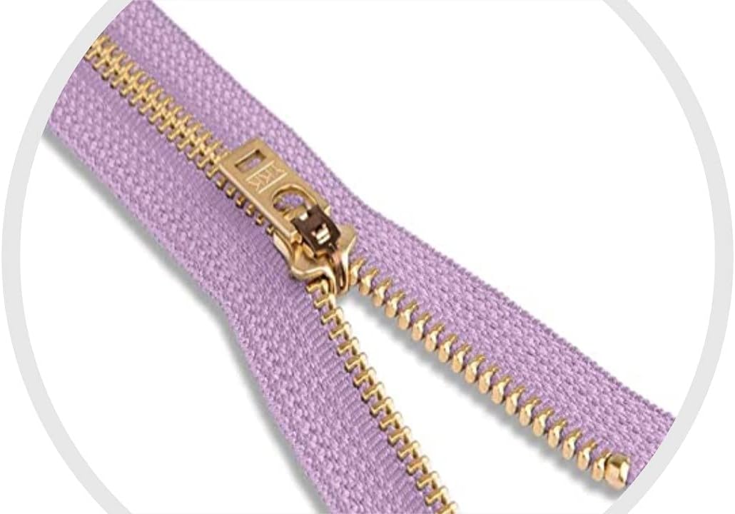 #5 Brass Jeans/Pants Lavendar #553 Medium Weight YKK Zippers - Color: Lavendar - Choose Your Length - Made in The United States (1 Zipper Per Pack) (4" Inches)