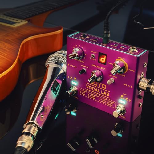 Image of JOYO Vocal Harmony Pedal with 9 Vocal Harmony Effects, 12-Key, 3 Reverb Models for Singer and Guitarist Singing (Vocal Lab R-16)