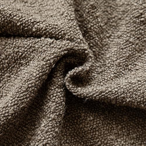 Image of Foindtower Decorative Textured Boucle Throw Pillow Covers Accent Solid Pillow Cases Neutral Soft Cozy Couch Cushion Case for Chair Sofa Bedroom Living Room Home Decor 16x16 Inch,1PC,Light Brown