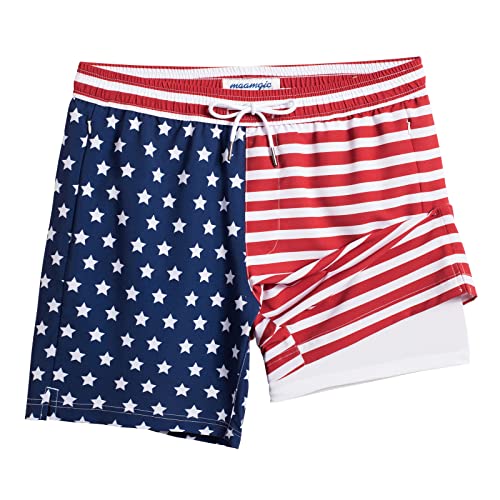 Image of maamgic 2 in 1 Mens Swim Trunks 7 Inch Swim Shorts Swim Suits Board Shorts