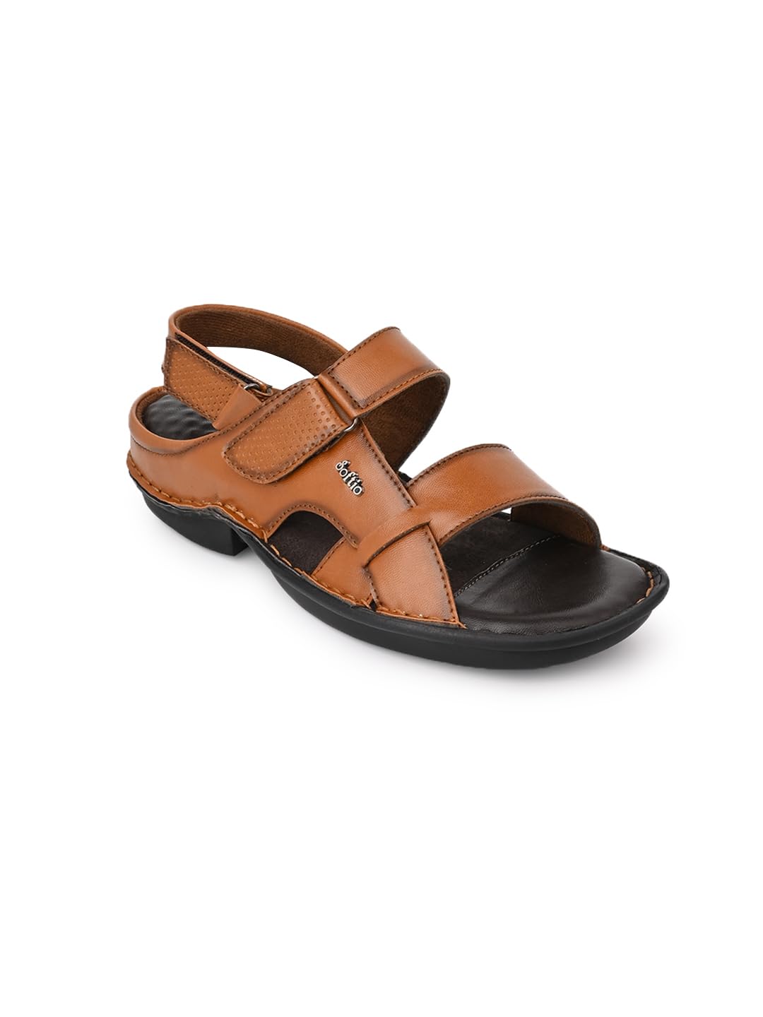 SOFTIO Men's Leather Sandals - Premium Comfort and Style(Tan)
