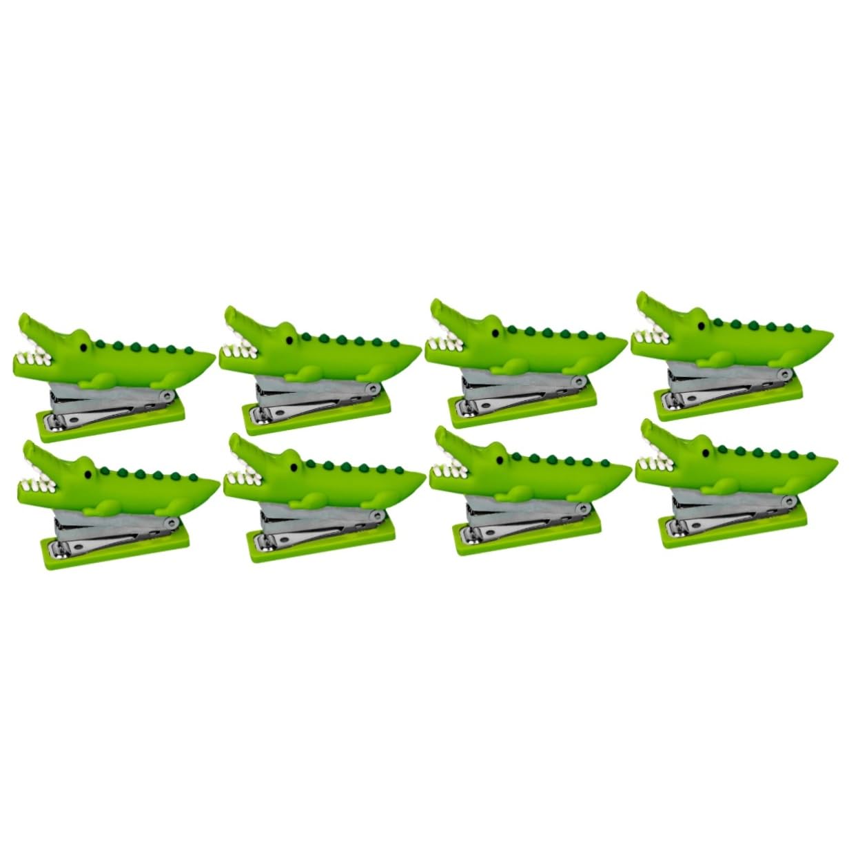 8pezzi Pinzatrice Animale Silicone Cucitrice Divertente e Portatile Per Ufficio e Casa Design Alligatore Per Risparmio Di Spazio e Decorazione