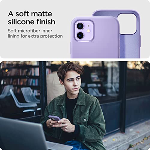 Image of Spigen Sillicone Fit Back Cover Case Compatible with iPhone 12 and iPhone 12 Pro - Iris Purple