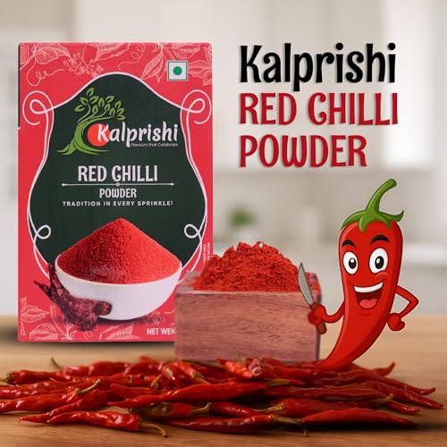 Image of Kalprishi Organic Red Chilli Powder Pack of 2 | Teekha, Rangila & Full of Flavour | Daily Spice for Indian Cooking | Perfect Lal Mirch Powder for Curries, Sabzi, Dal & Tadka | Freshly Ground, Strong Colour & Desi Swag Wala Taste