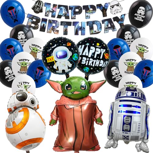 Ballons de Fête Wars, 24 Pcs Wars Décorations Anniversaire, Ensemble de Décoration de Fête Ballons Wars, Ballon Star Fournitures Anniversaire pour Enfant