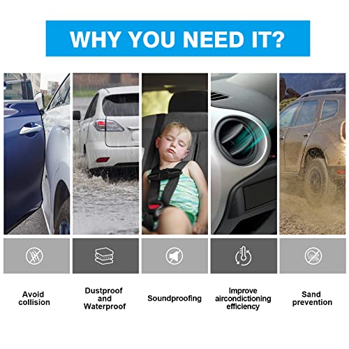 32-4/5Ft Car Door Edge Guards Black No Glue Universal Fit Rubber Car Door Edge Protector U Shape Automotive Door Entry Guard Auto Door Edge Trim Molding #TOP1