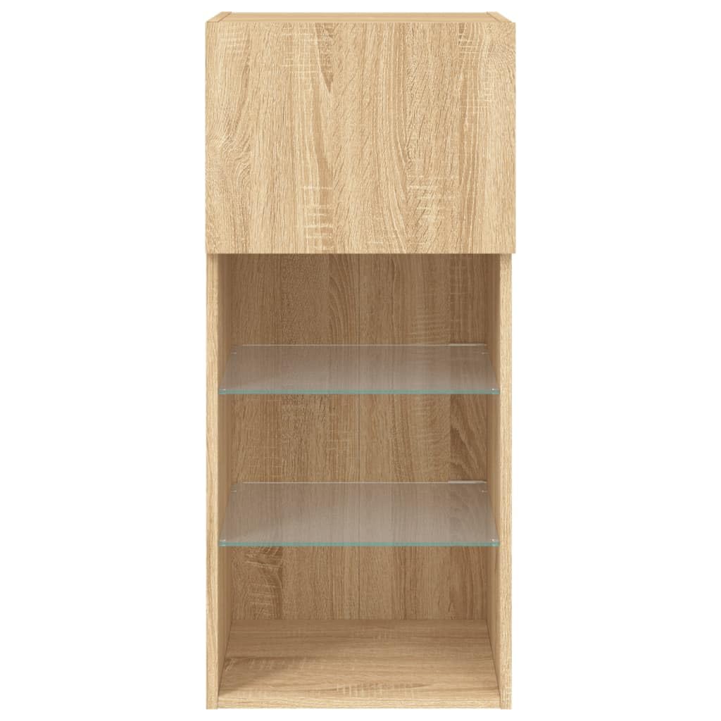 Szafka pod telewizor z lampkami LED sonoma dąb, 40,5 x 30 x 90 cm