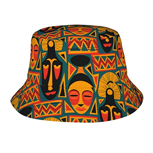African Ethnic Traditional Pattern Bucket Hats For Women Men Packable Sun Cap Fashion Fisherman Hat Summer Beach Hat Travel Caps #TOP14