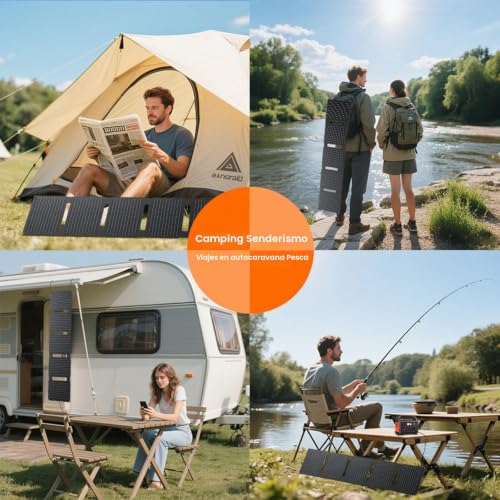 FlexSolar Panel de 40 W ideal para acampada y carga de móviles al aire libre 7
