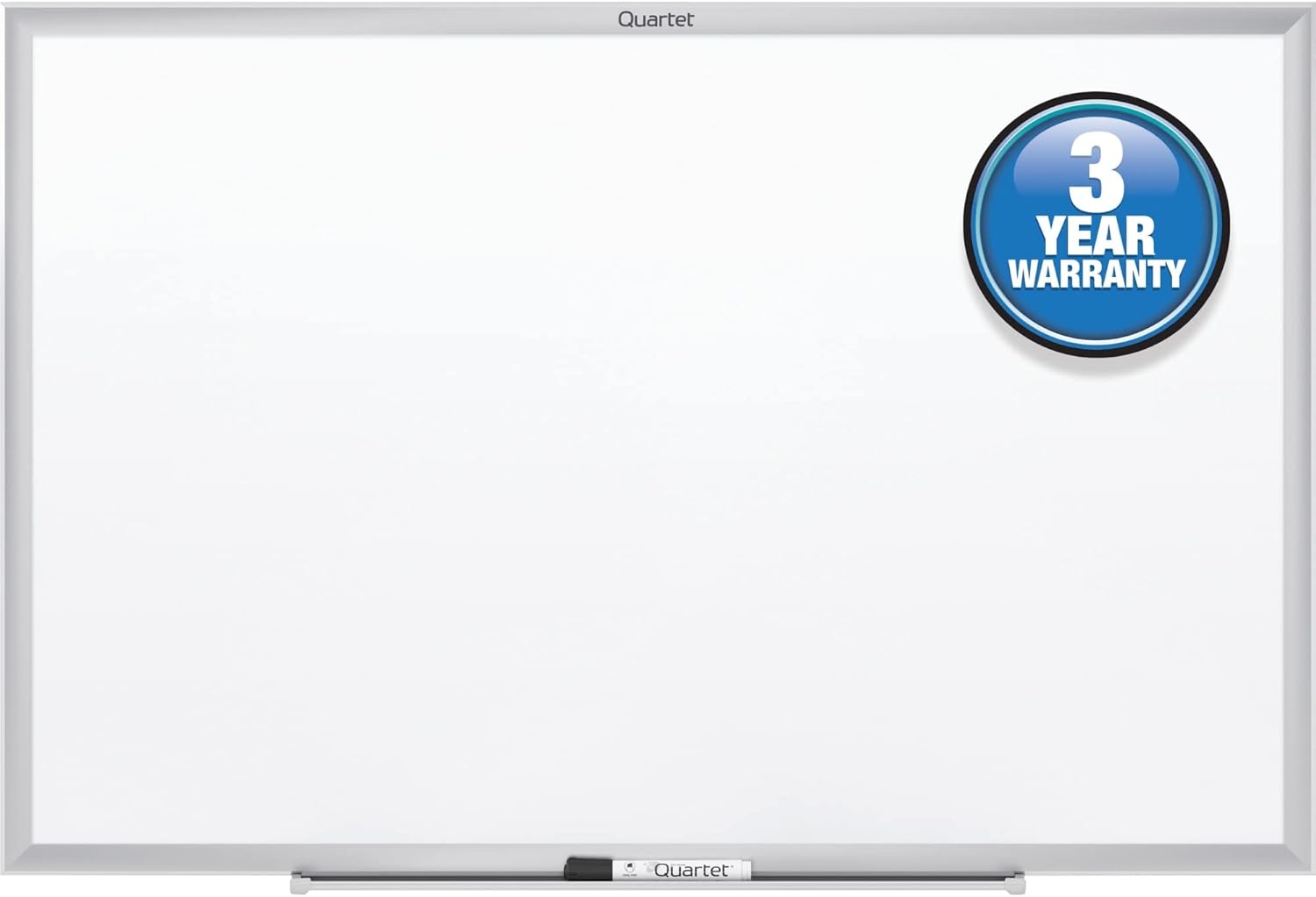 Quartet Dry Erase White Board 36"W x 24"H Non-Magnetic Whiteboard, Total Erase, Silver Aluminum Frame (S533)