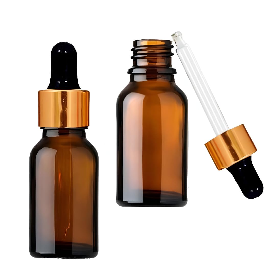 15ml Empty Amber Glass Bottle for Essential Oil, Blend, Perfume Pack of 2-image-28