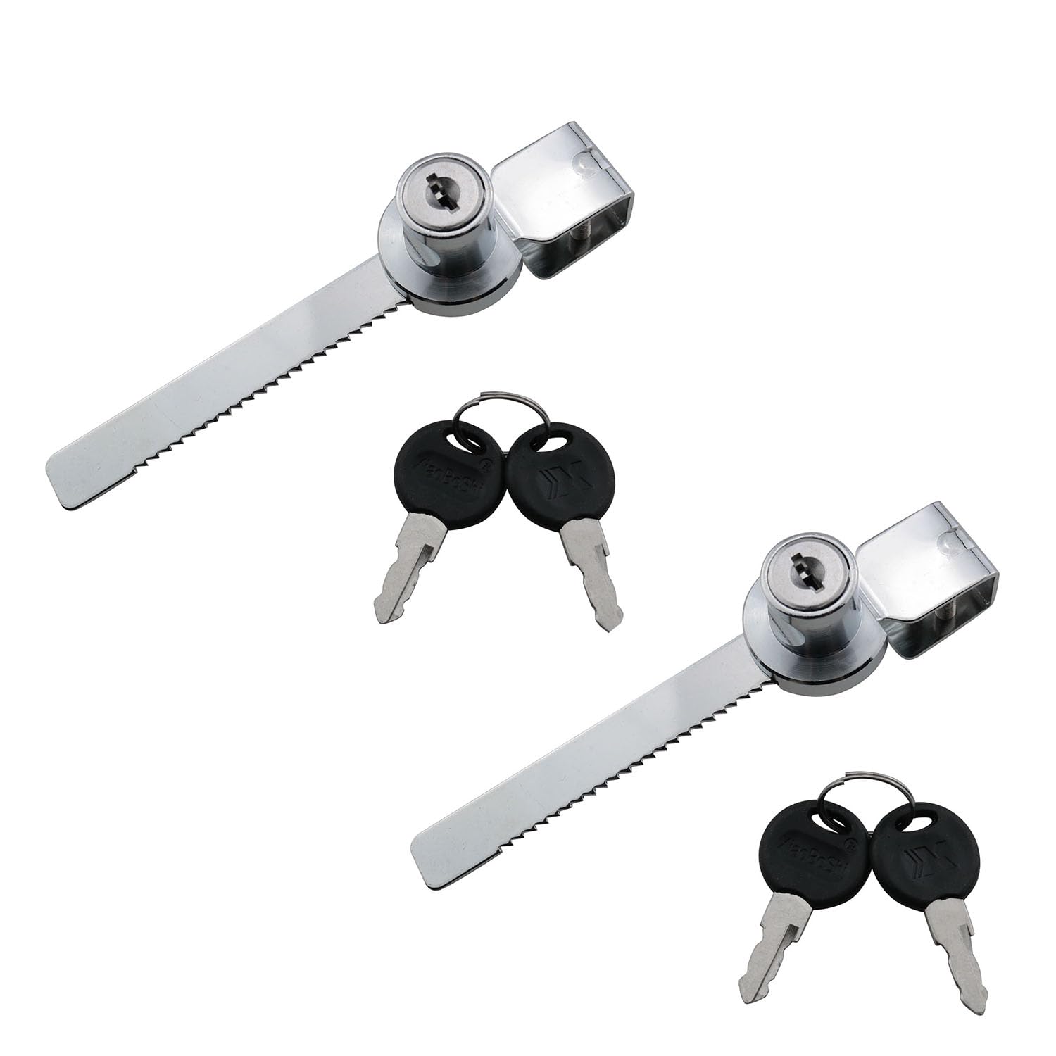 JCBIZ 2PCS Sliding Glass Door Ratchet Locks, Silver, Key Lock, Cabinet and Furniture Locks, Locks, Sliding Glass Door Lock
