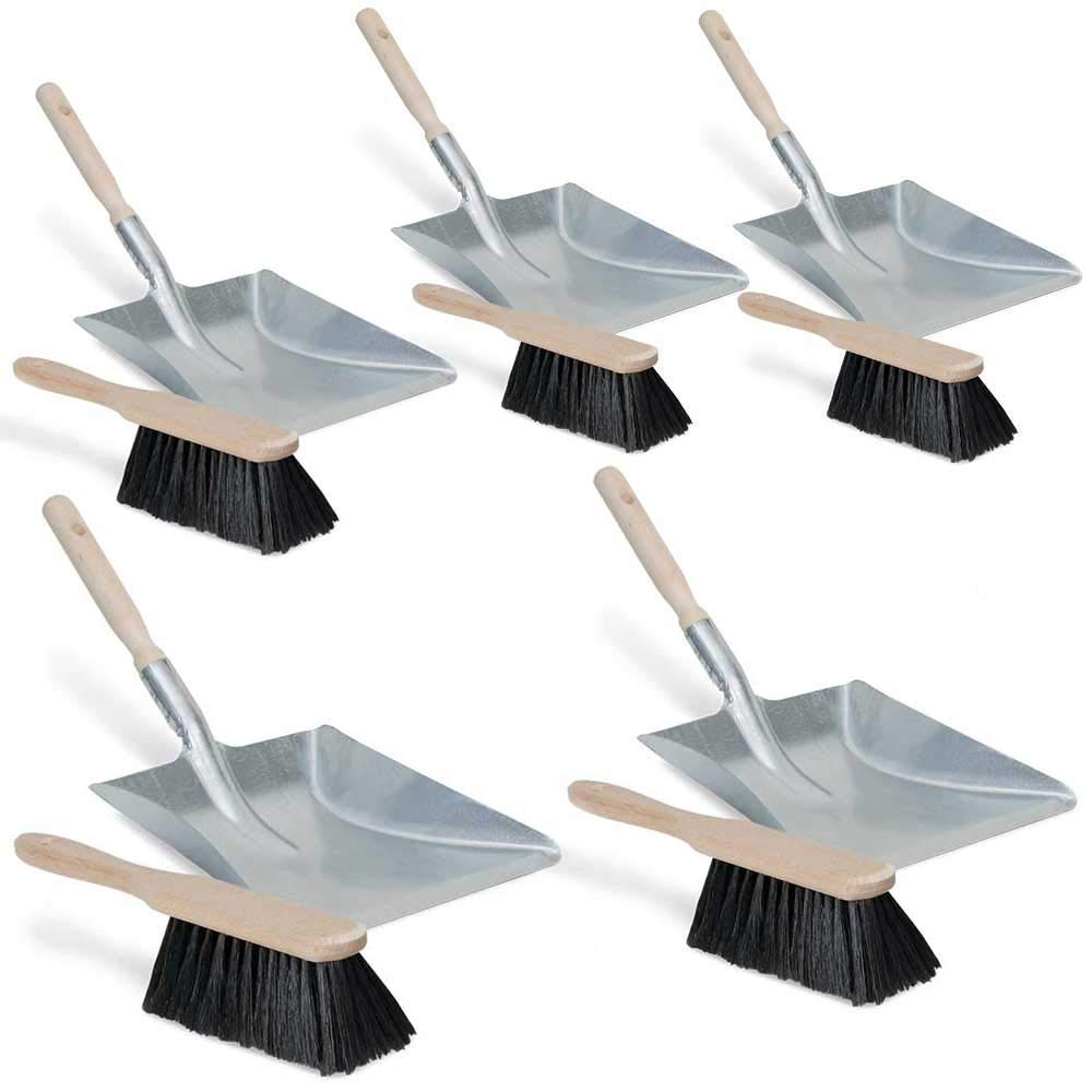 BRB Set, 5X Handfeger, Rosshaar und Kehrschaufel aus Stahlblech