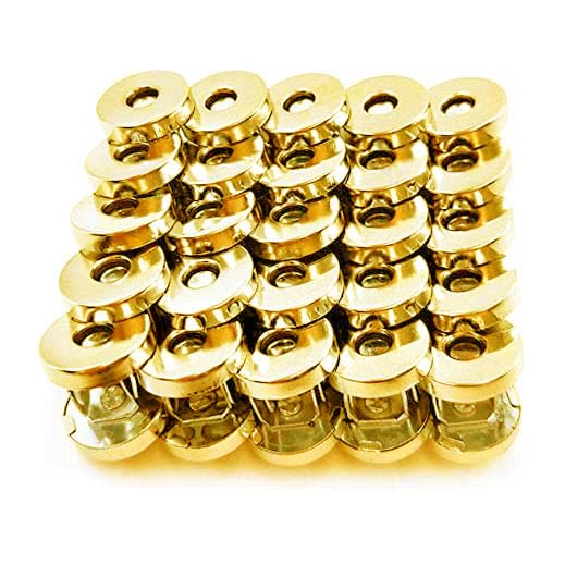 Image of Nimida Magnetic Button Snaps Clasps Fasteners Closure 18 mm for Sewing, Clutch, Purses, Tote, Handbags, Clothes, Leather Bags (50, Gold)