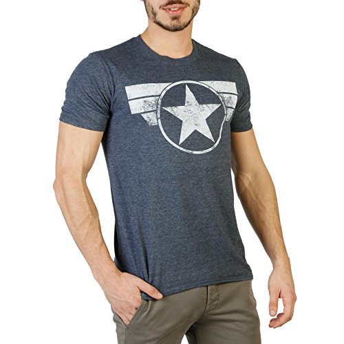 MARVEL T-Shirt Cap Logo HEATHER NAVY S