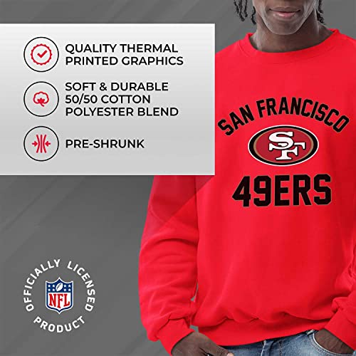 Team-Fan-Apparel-NFL-Adult-Gameday-Football-Crewneck-Sweatshirt-Cotton-Blend-Stay-warm-comfortable-stylish-on-game-day-San-Francisco-49ers-Red-Adult-X-Large